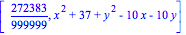 [272383/999999, x^2+37+y^2-10*x-10*y]